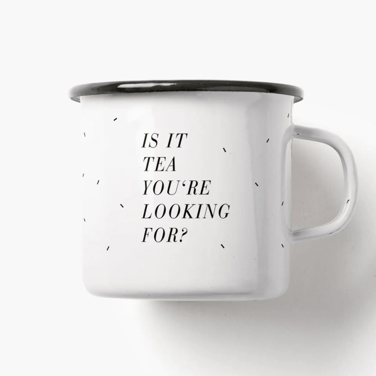 Emaille Tasse „Hello ?“, Typealive