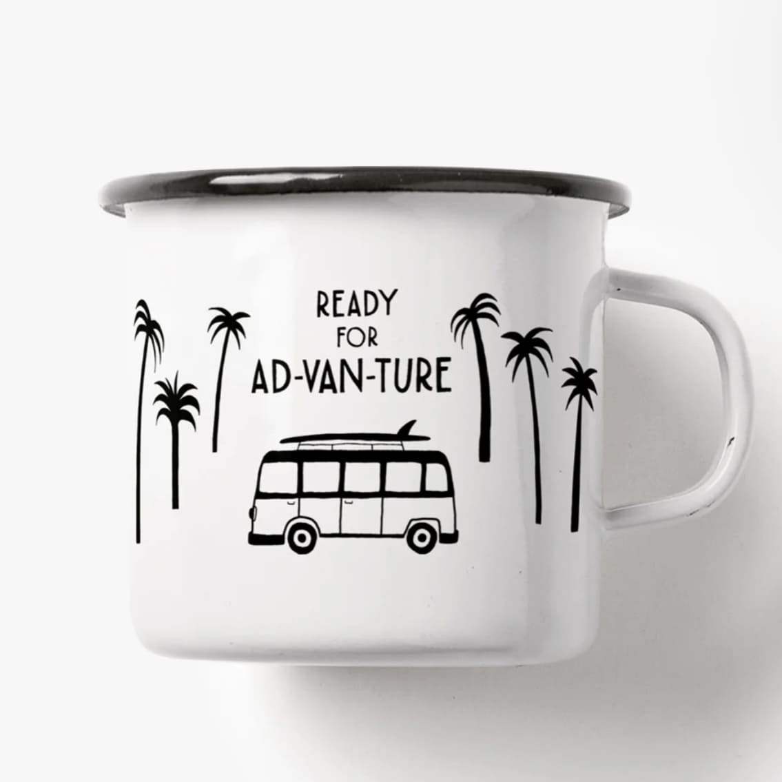 Emaille Tasse „Ad Van ture“, Typealive