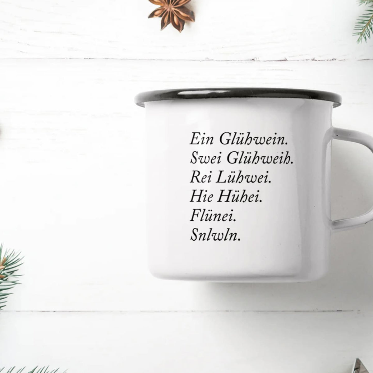 Emaille Tasse „Glühwein“, Typealive