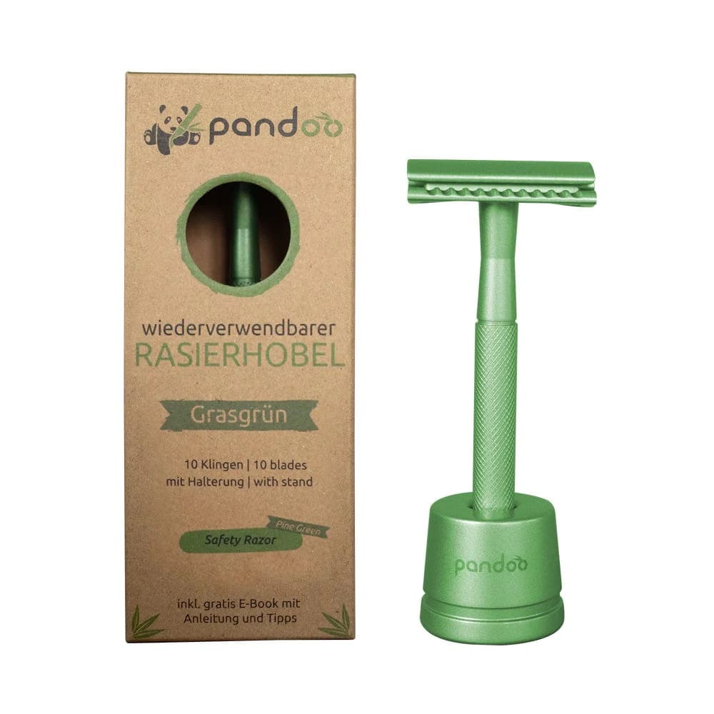 Rasierhobel/ Safety Razor Metall grün, Pandoo