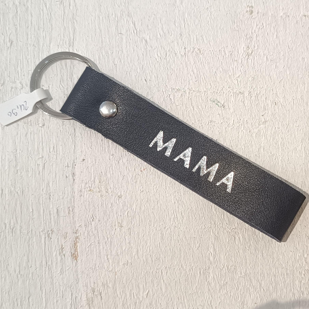Schlüsselanhänger „Mama“ Leder, Lille mus, Dunkelblau
