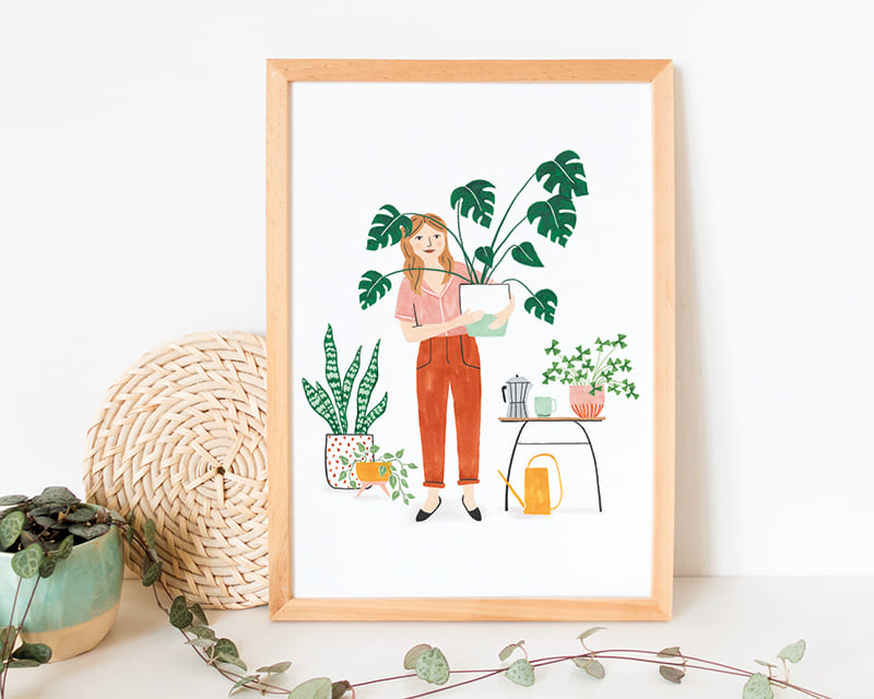 Poster A4 - Kuukeluus "plant lady"