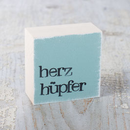 Dekoholzklotz, herzhüpfer, mint, 6x6cm, iopla