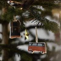Weihnachtsanhänger Set Camping aus Bio-Baumwolle, Roadtyping
