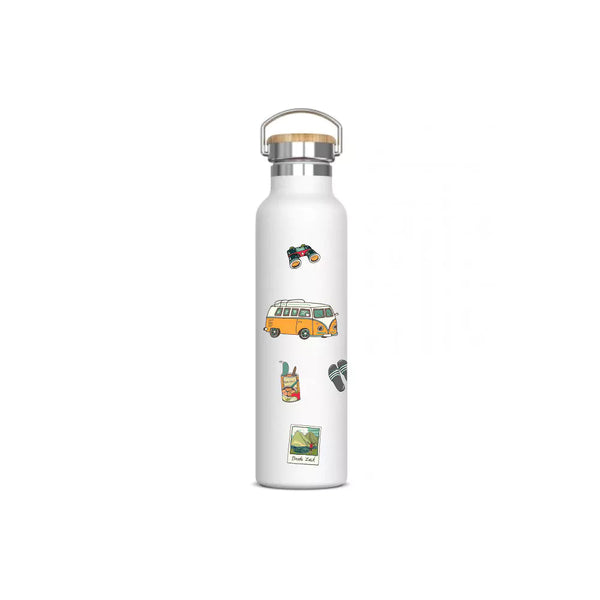 Trinkflasche / Thermosflasche Edelstahl mit Camping Motiven, Woidkind