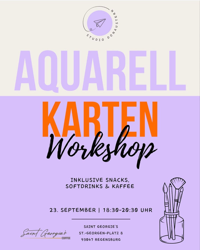 Workshop Aquarell Karten malen, 23.09.25 im Saint Georgie`s