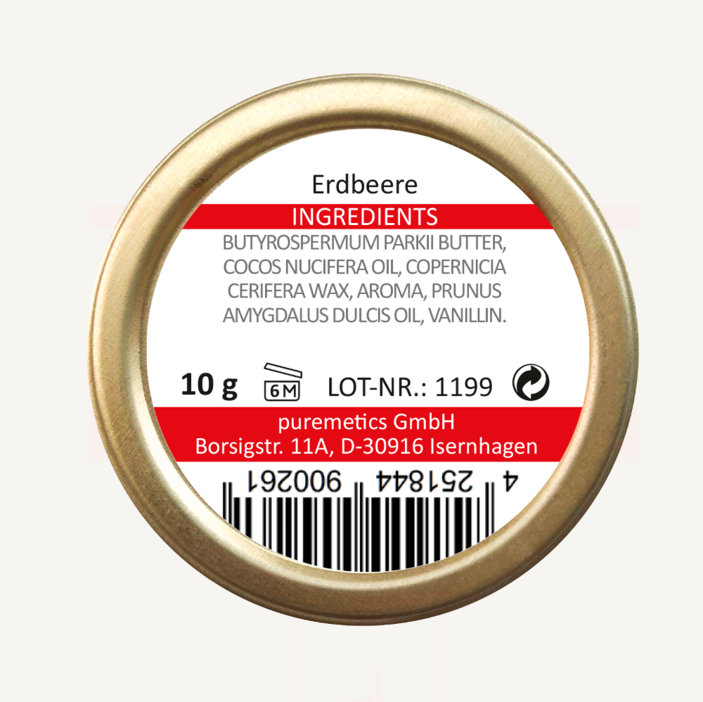 Lip Balm "Erdbeere“ , Puremetics