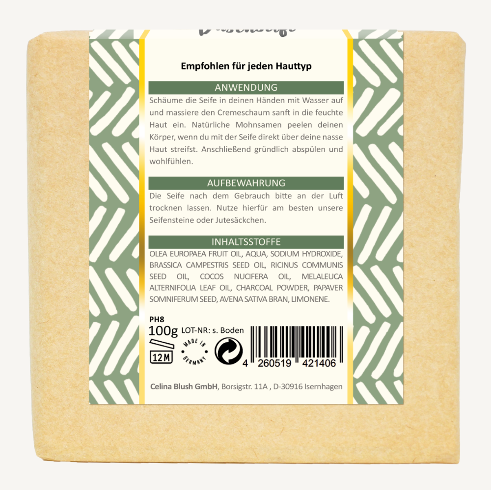 Duschpeelingseife "Olive - Mohn", Puremetics