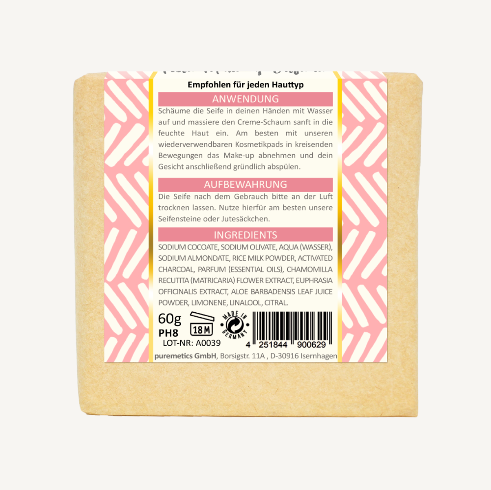 Fester Make-up Entferner 'Reismilch', Puremetics