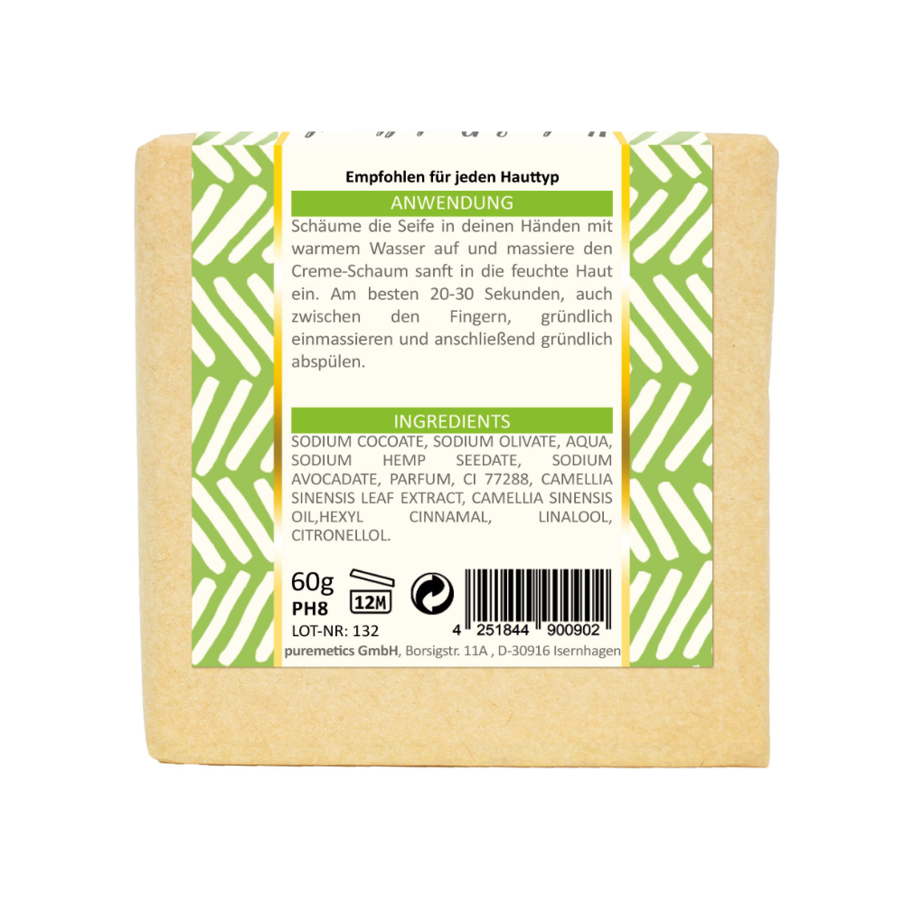 Hand- und Duschpflegeseife "Avocado Grüntee", Puremetics