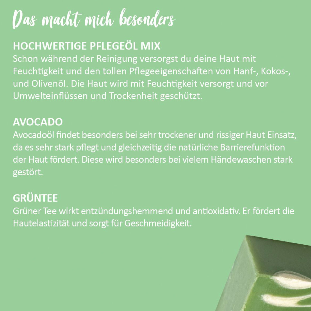 Hand- und Duschpflegeseife "Avocado Grüntee", Puremetics