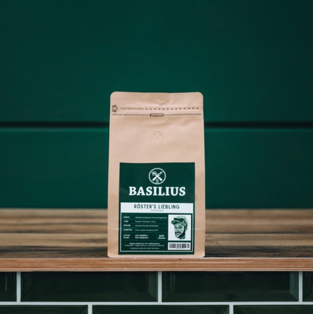 Kaffee „Röster’s Liebling“ 250g ganze Bohne, Basilius