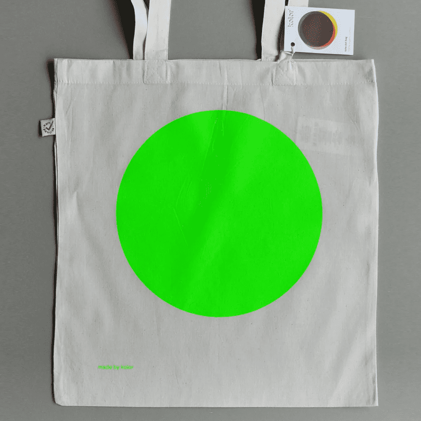 Stoffbeutel Tasche Dot Neon Grün, kolor