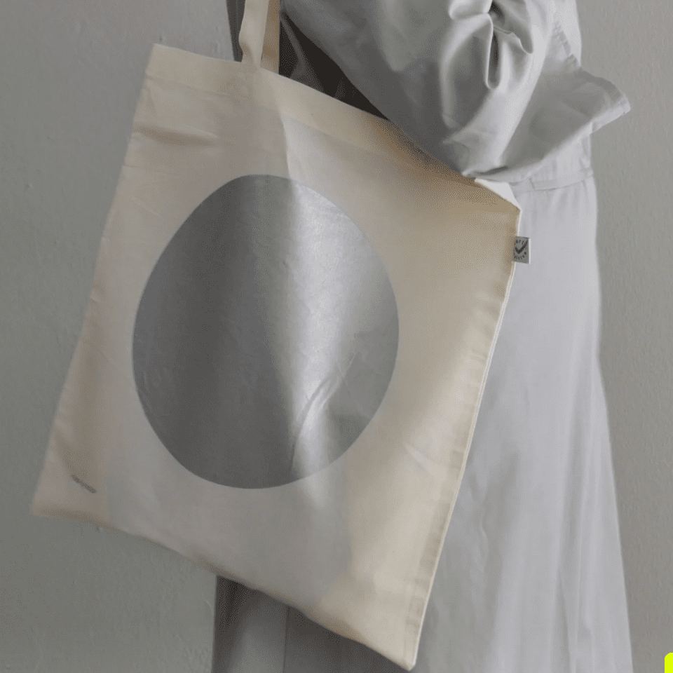 Stoffbeutel Tasche Dot Silber, kolor