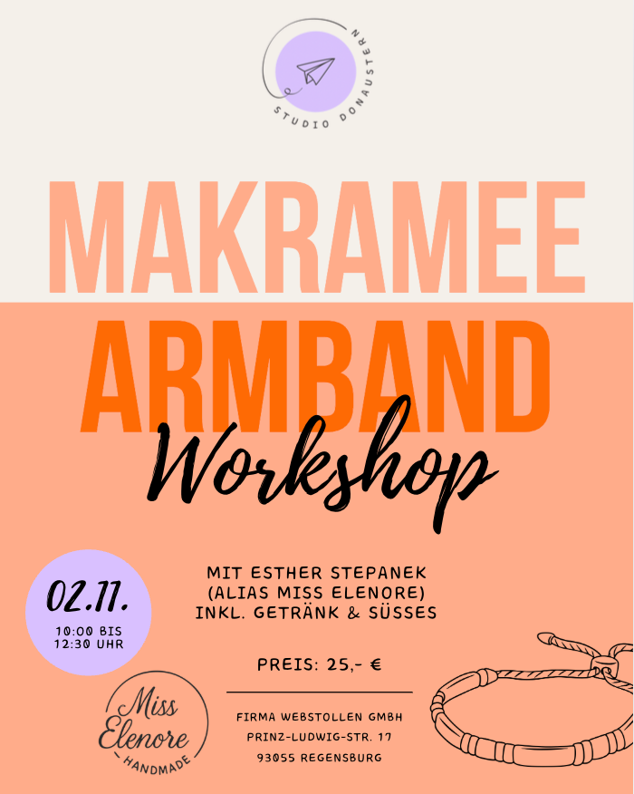 Workshop "Makramee-Armband", 02.11.25 Firma Webstollen