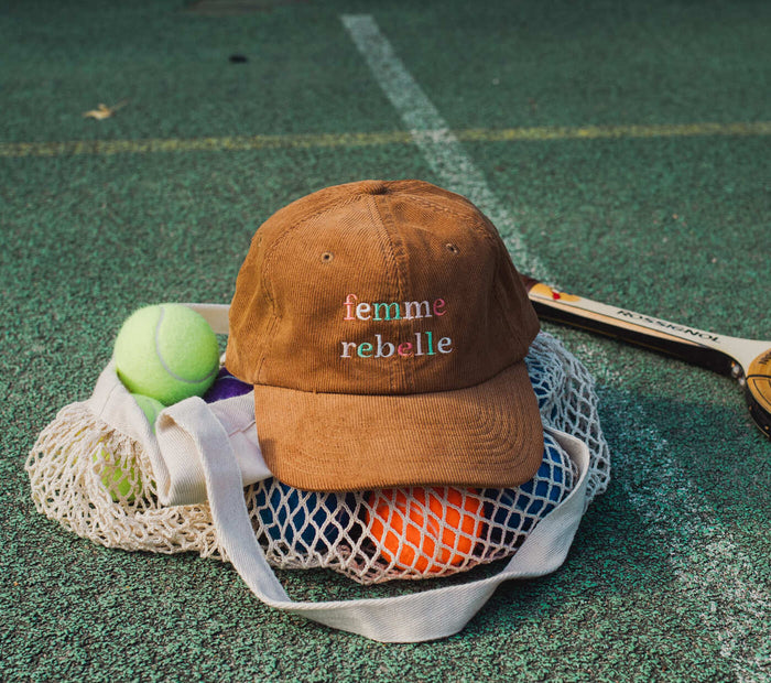 Cord Cap"Femme Rebelle - camel rainbow"Femme de Marin