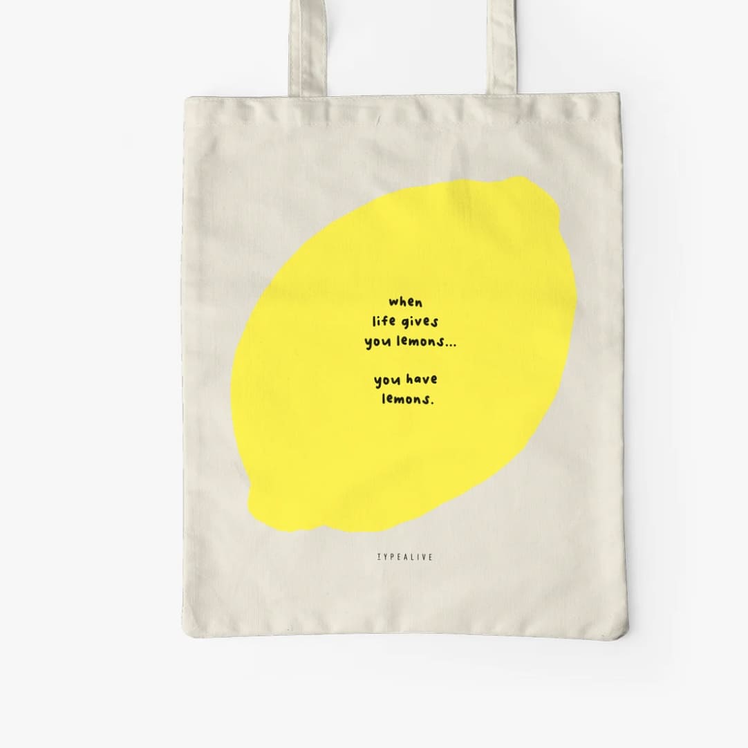 Tote Bag Tasche „when life gives you lemons“ natur , typealive