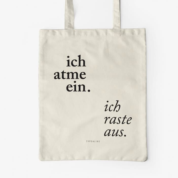 Jutebeutel mit Aufdruck, typealive