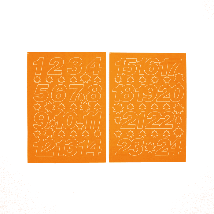 Adventskalender Zahlen Sticker Orange , my pretty circus