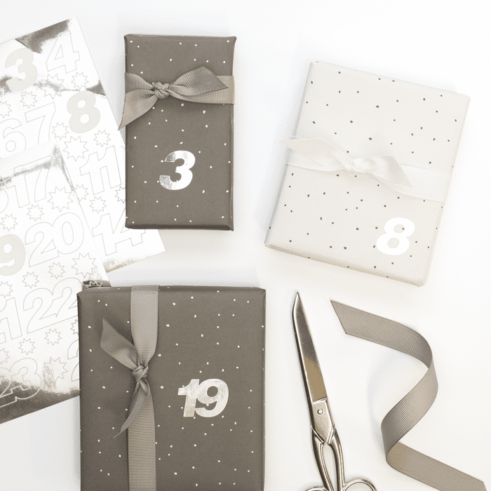 Adventskalender Zahlen Sticker Silber , my pretty circus