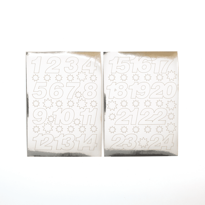 Adventskalender Zahlen Sticker Silber , my pretty circus