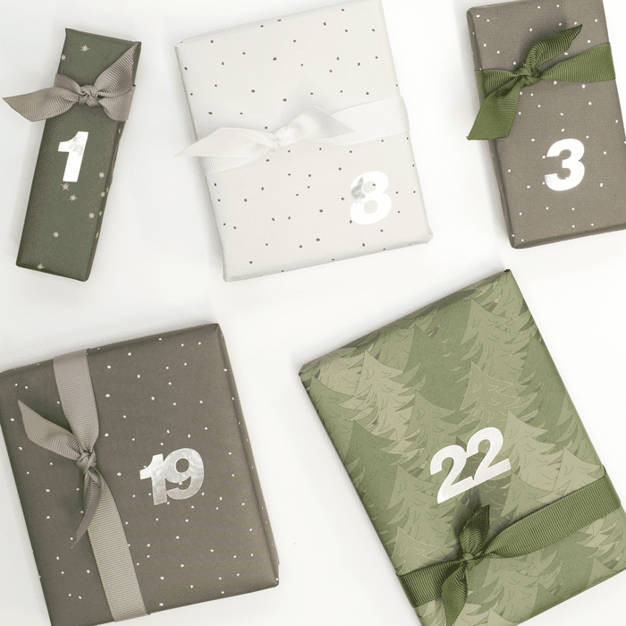 Adventskalender Zahlen Sticker Silber , my pretty circus