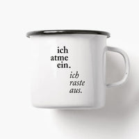 Emaille Tasse „Ich atme ein“, Typealive