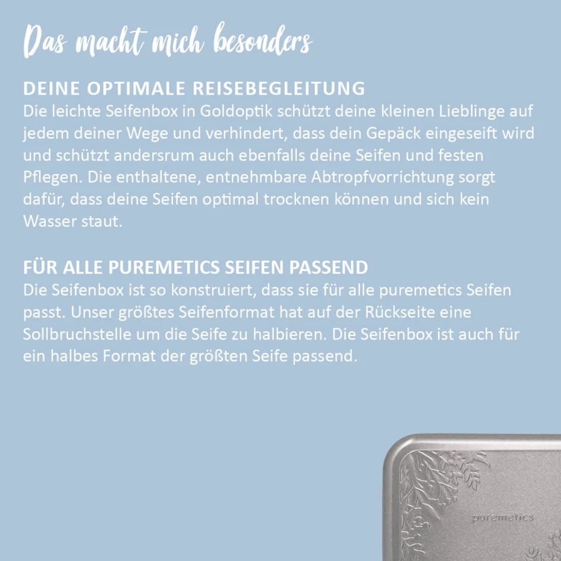 Seifendose silber, Puremetics