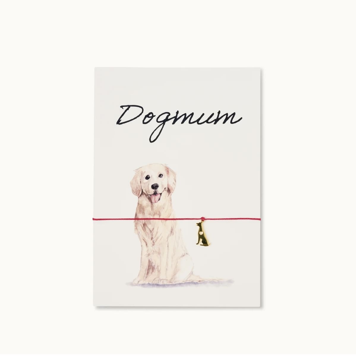 Armband-Karte „Dogmum - Goldie“ rot, by Vivi