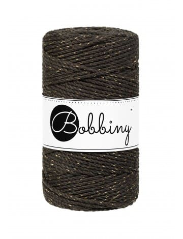 Makramee Flechtkordel/ Garn/ Schnur Golden-Black 3MM 3PLY 100M (400g), Bobbiny