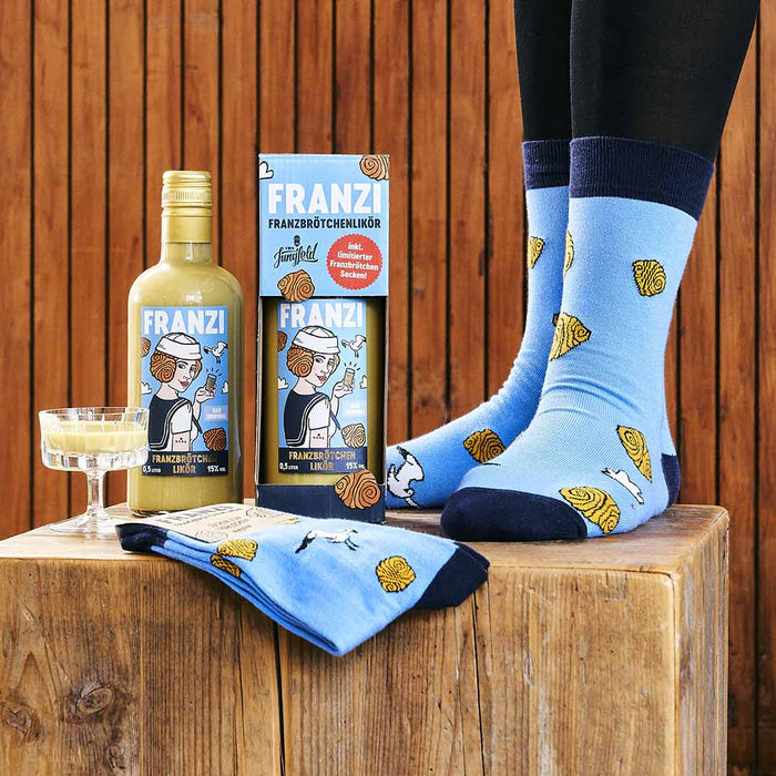Geschenk-Box FRANZI – Franzbrötchen -Likör (0,5L/15% VOL.), Nork