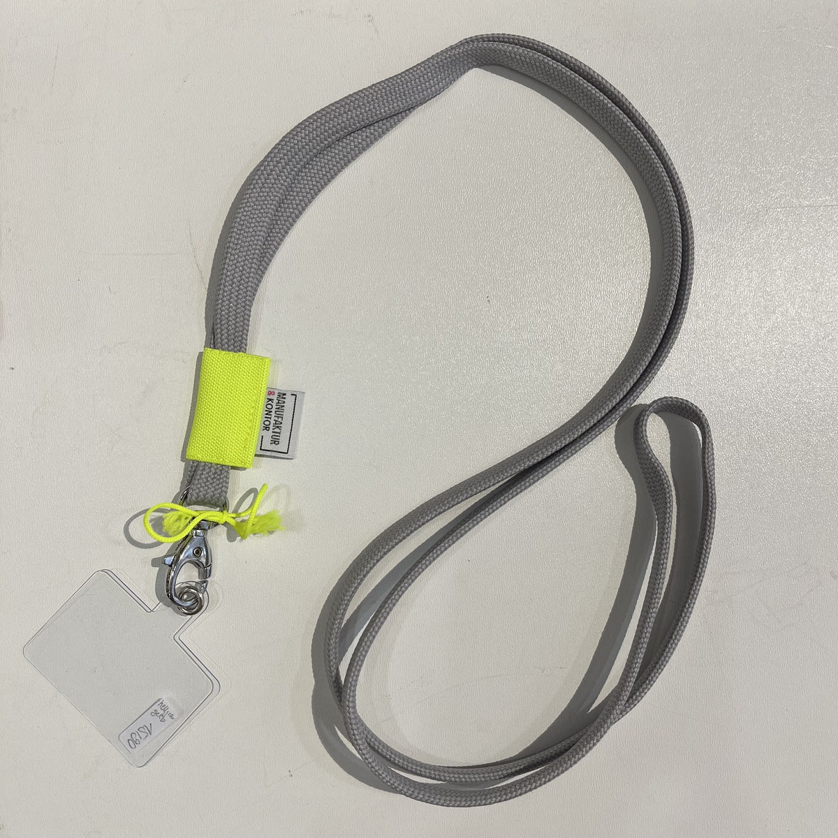 Handykette lang, grau/neon gelb, Manufaktur & Kontor