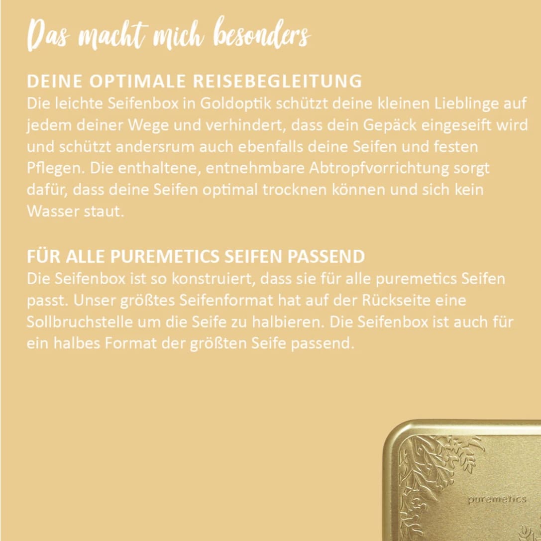 Seifendose gold, Puremetics