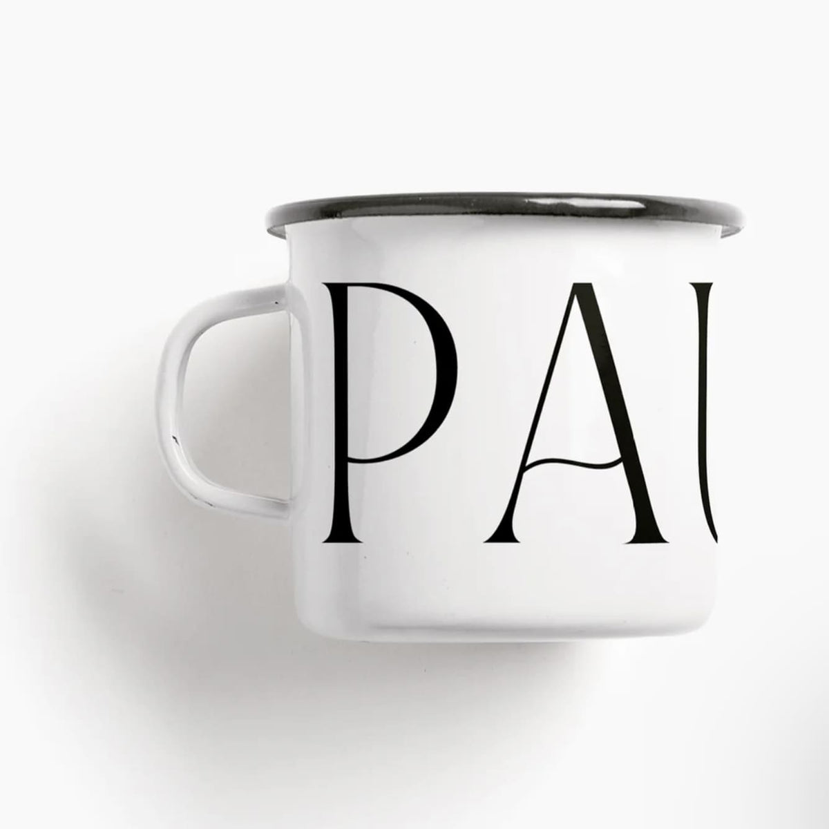 Emaille Tasse „Pause“, Typealive