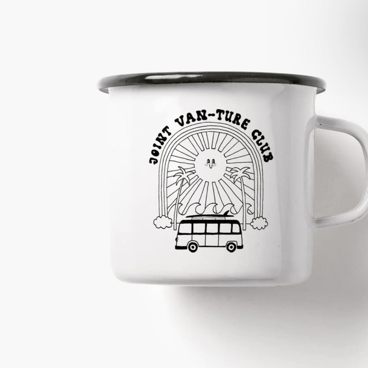 Emaille Tasse „joint vanture club“, Typealive