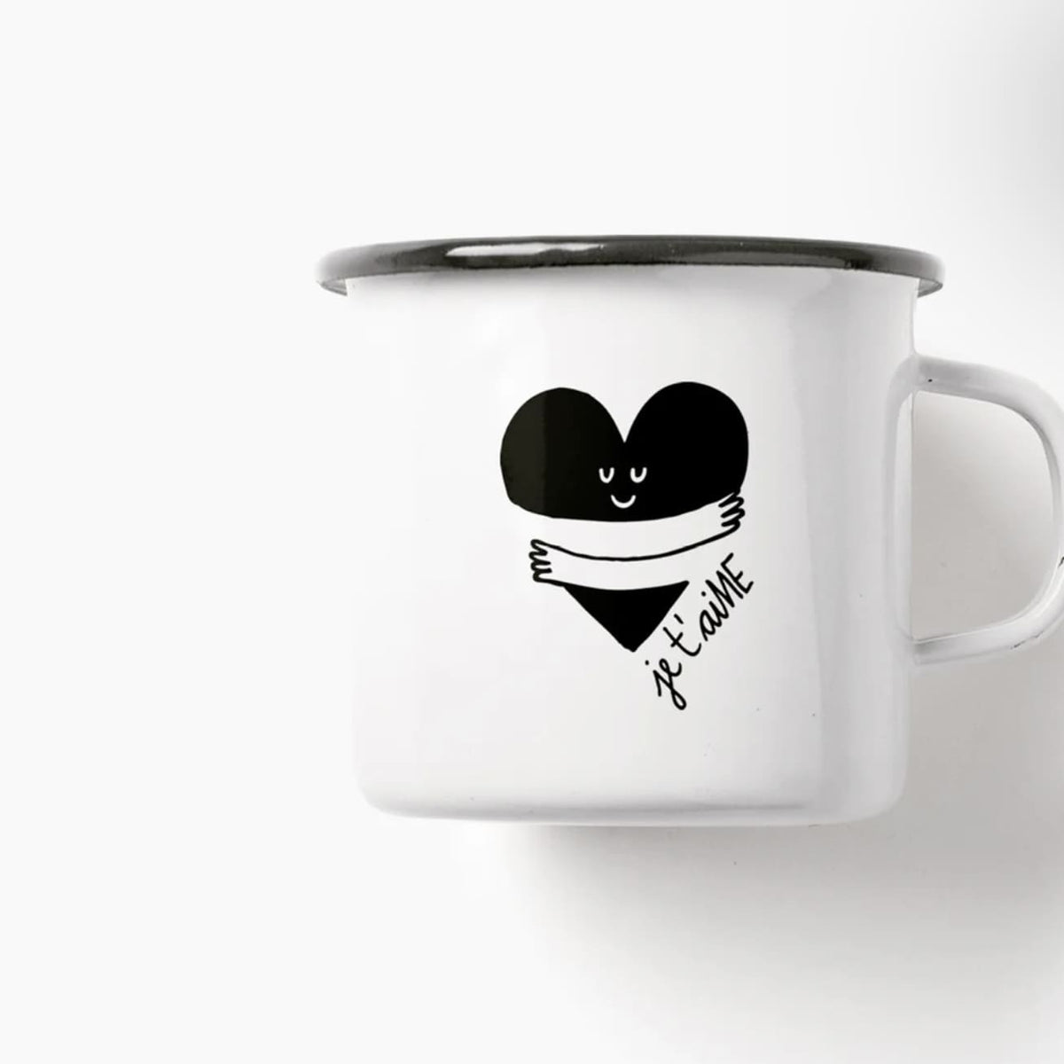 Emaille Tasse „je t‘aime“, Typealive