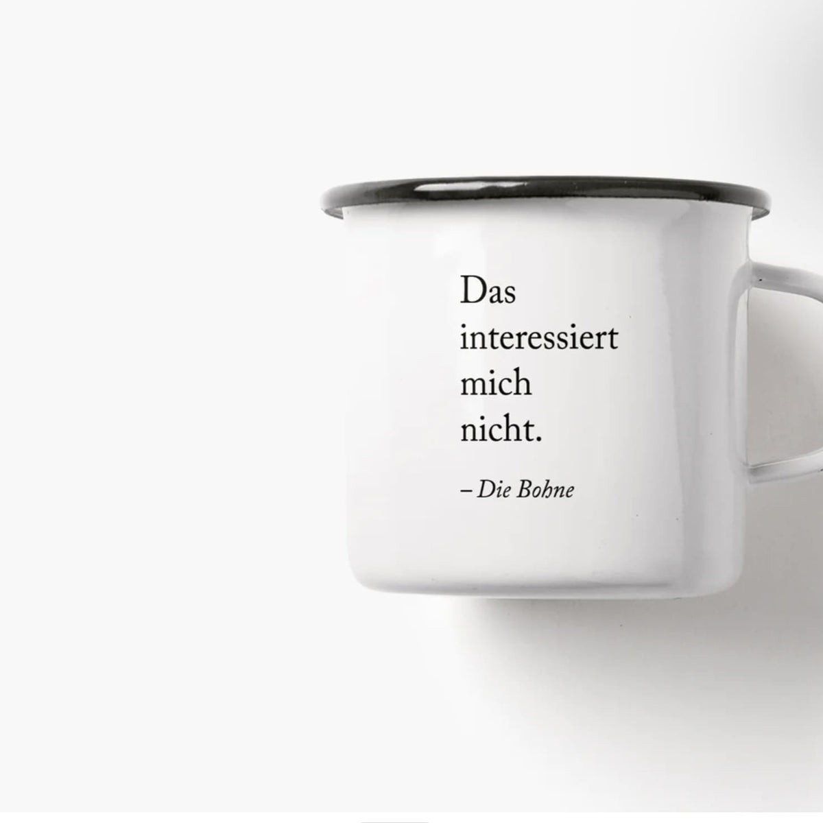 Emaille Tasse „die bohne“, Typealive