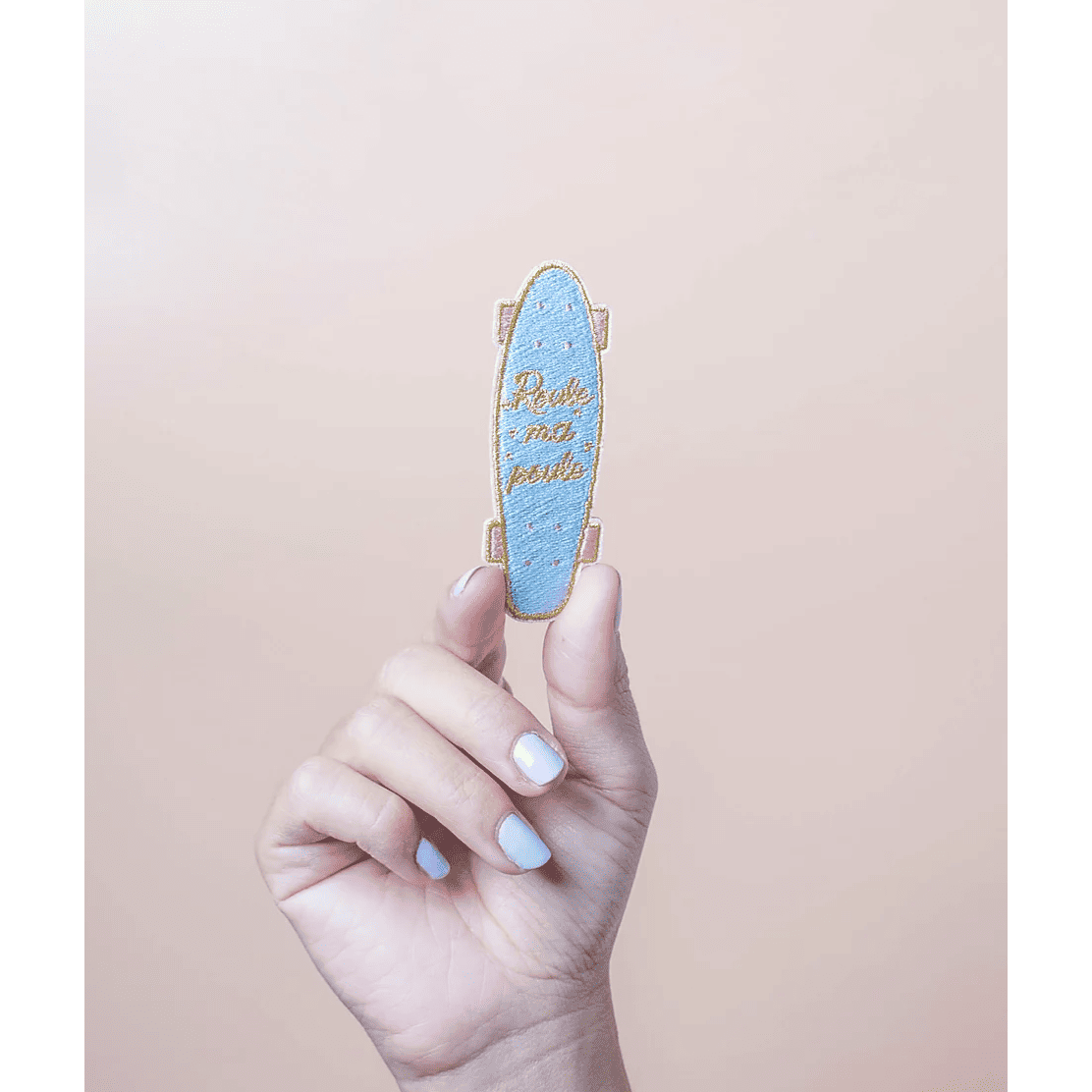 Bügelsticker ‘Skateboard Roule ma Poule’ , malicieuse