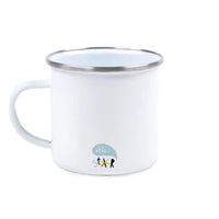 Emaille Tasse "Fuchs und Amsel", Illuster