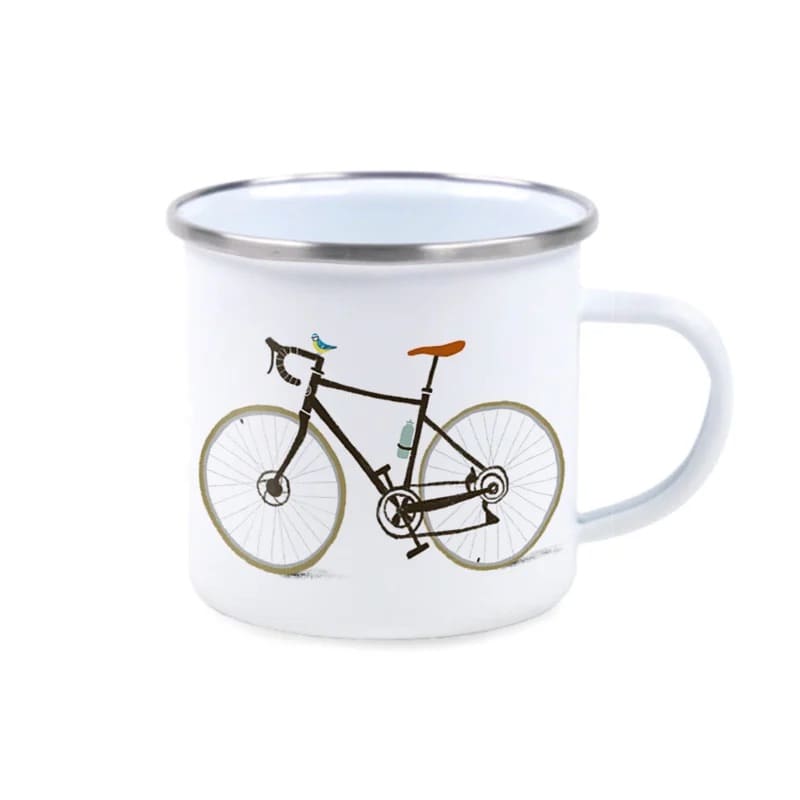 Emaille Tasse "Fahrrad", Illuster