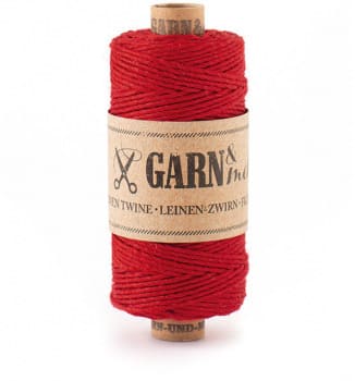Garn Leinen-Zwirn Rot 1mm (22g), Garn&mehr