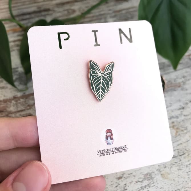 Pin Emaille „syngonium Blatt“,plantyintroverts
