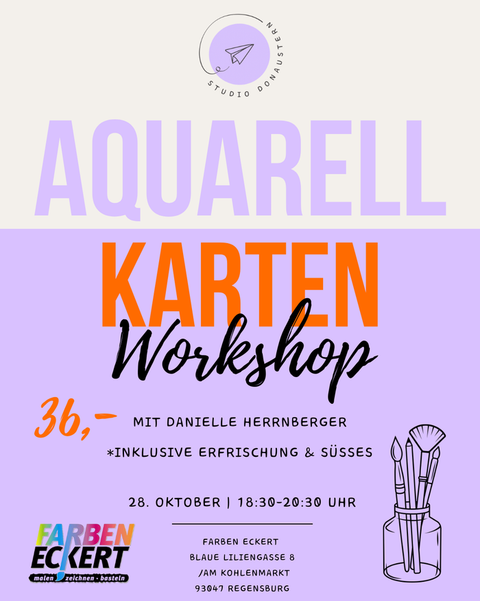 Workshop "Aquarell Karten malen", 28.10.25 bei Farben Eckert