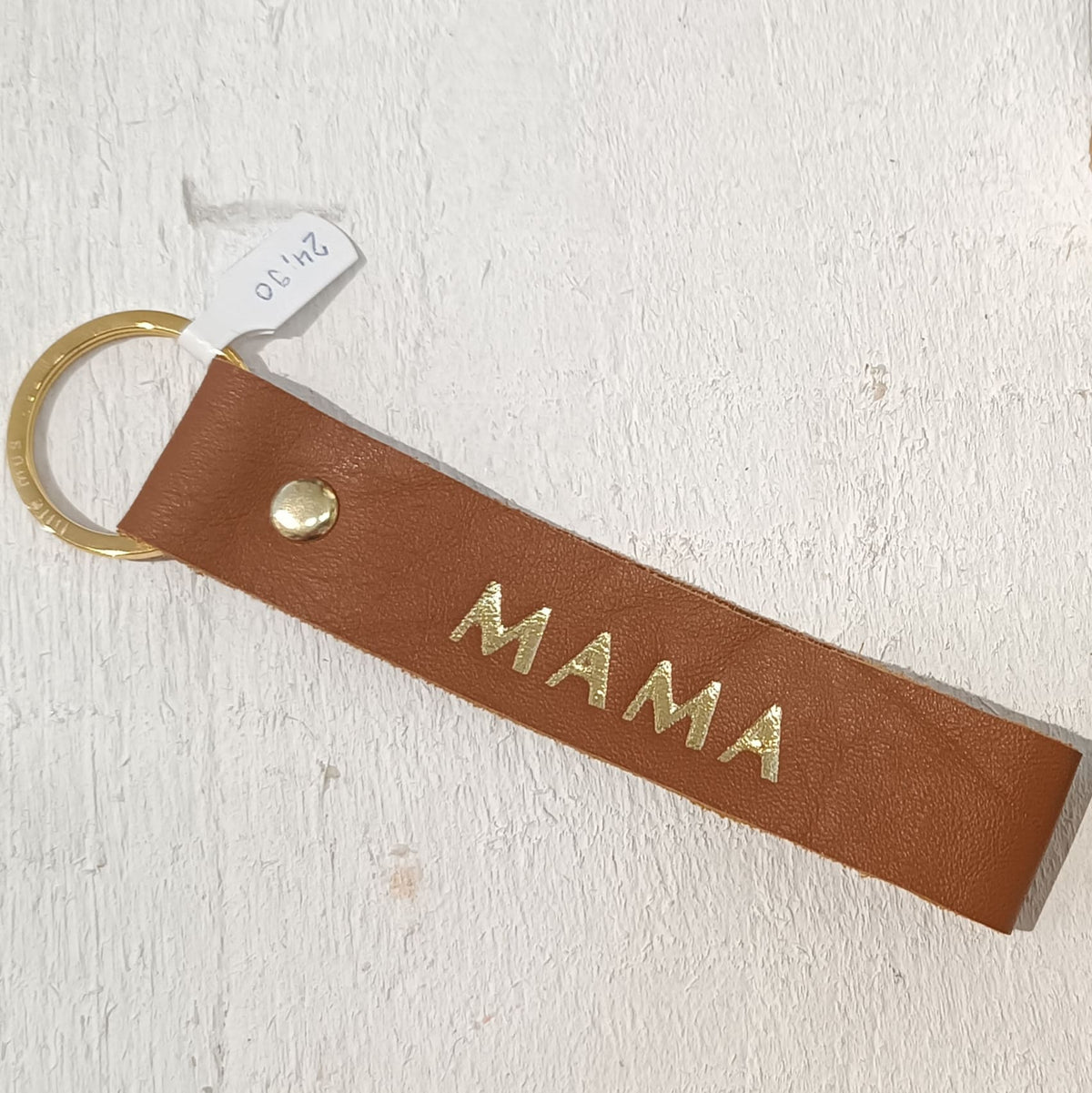 Schlüsselanhänger „Mama“ Leder, Lille mus, Braun