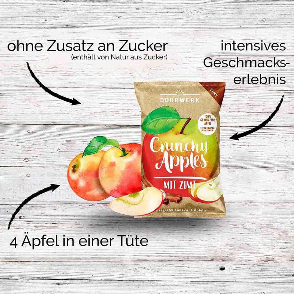 Bio Crunchy Apples mit Zimt 40g, Dörrwerk