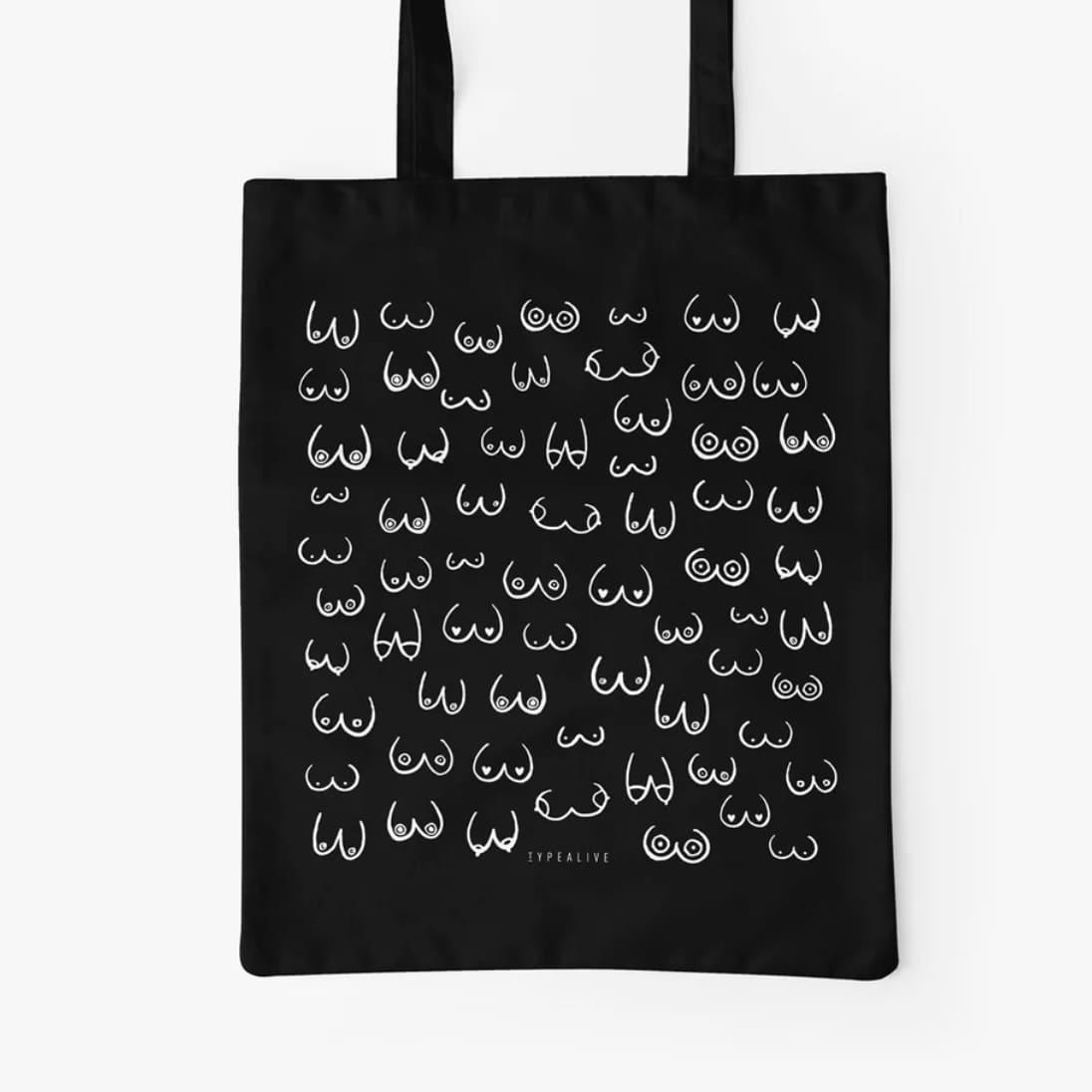 Tote Bag Tasche „Busenfreunde“ schwarz, typealive